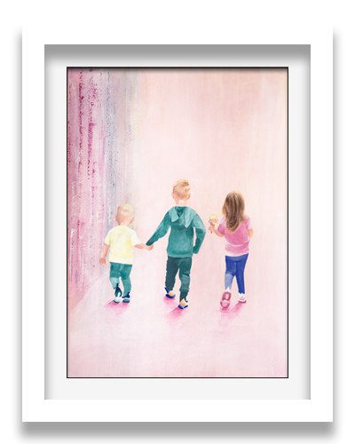 Painting, A Stroll with an Ice-cream| Nicky Hall Art