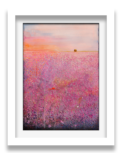 Painting, Sunset and Hay Bale | Nicky Hall