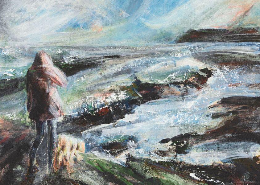 Painting, Low Tide Dog Walk | Nicky Hall Art