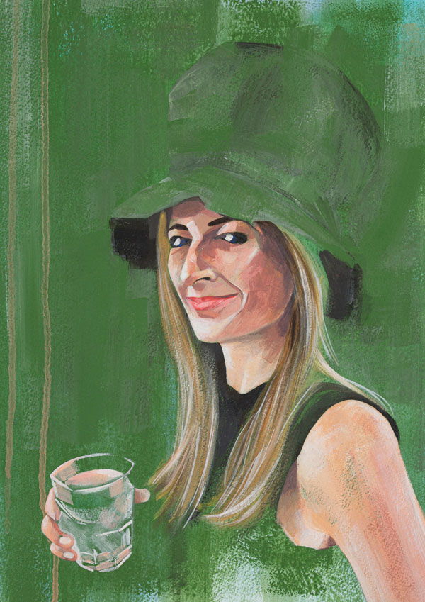 Painting, Portrait, Green | Nicky Hall Art