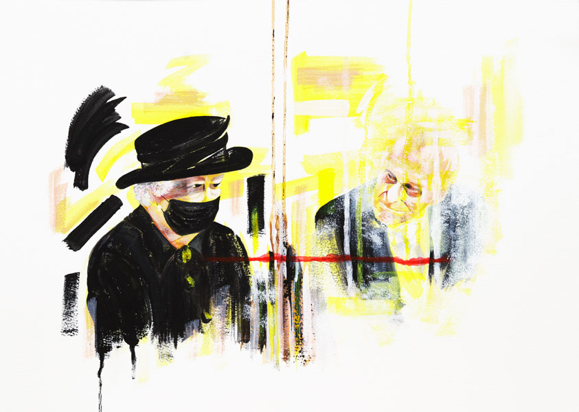 Painting, Yellow, portrait | Nicky Hall Art